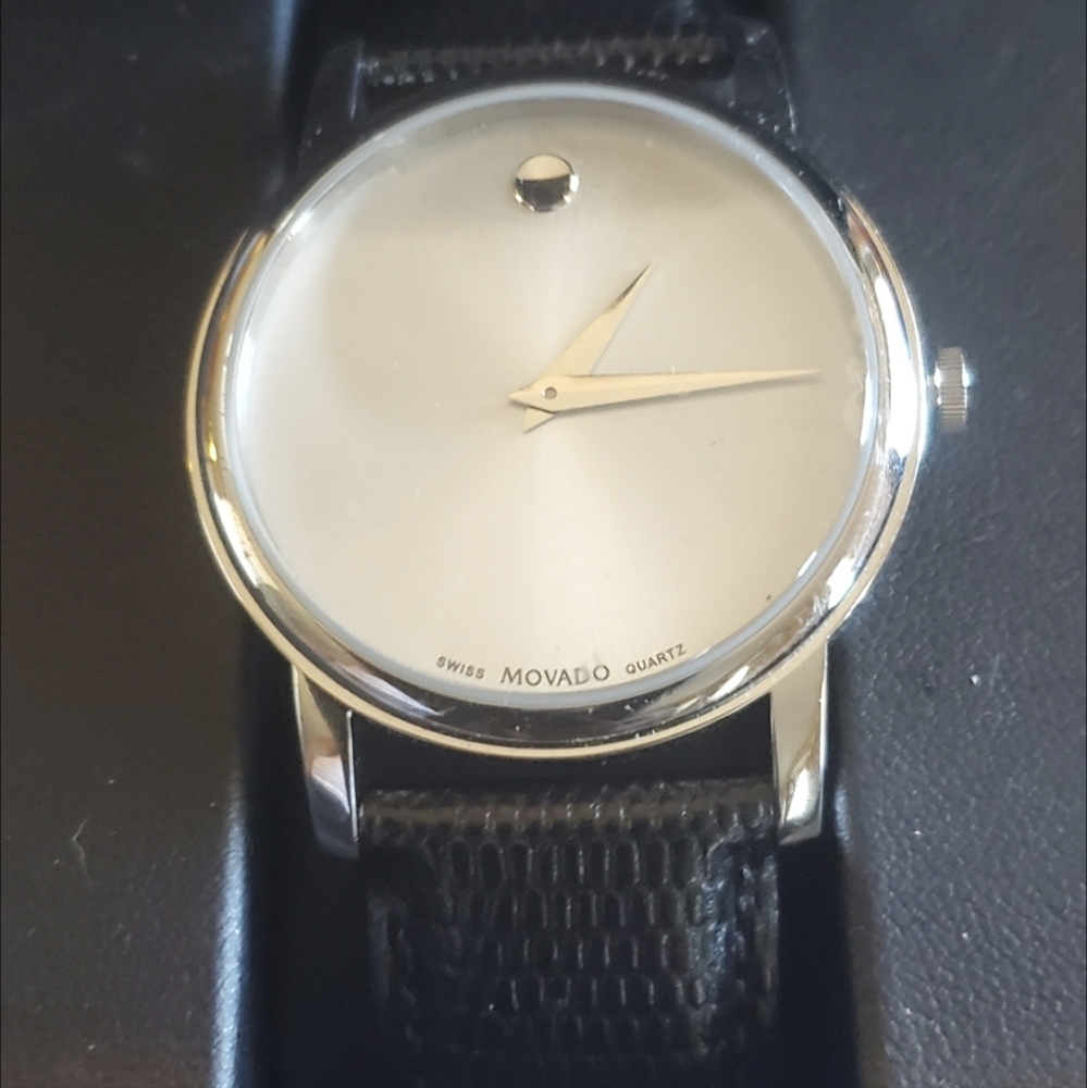 Movado Silver and Black Men's Watch